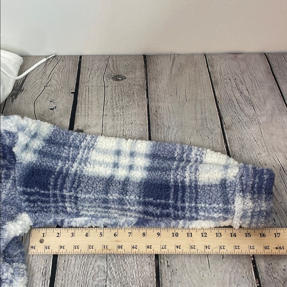 Madden Girl Plaid Sherpa Hoodie Jacket size Small Junior - Picture 15 of 16